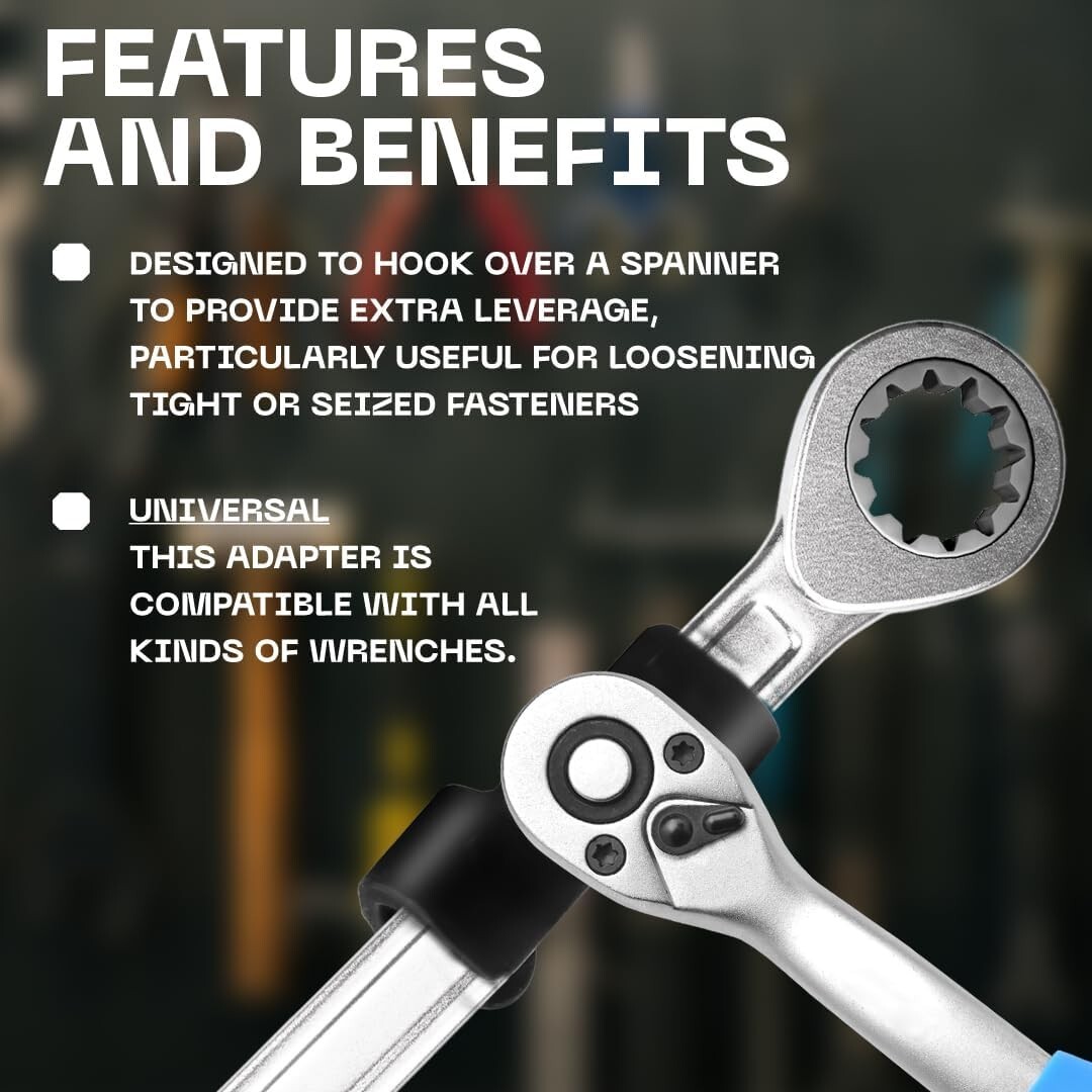 Customizable Wrench Extension Tool for DIY & Automotive Repairs – Black Finish