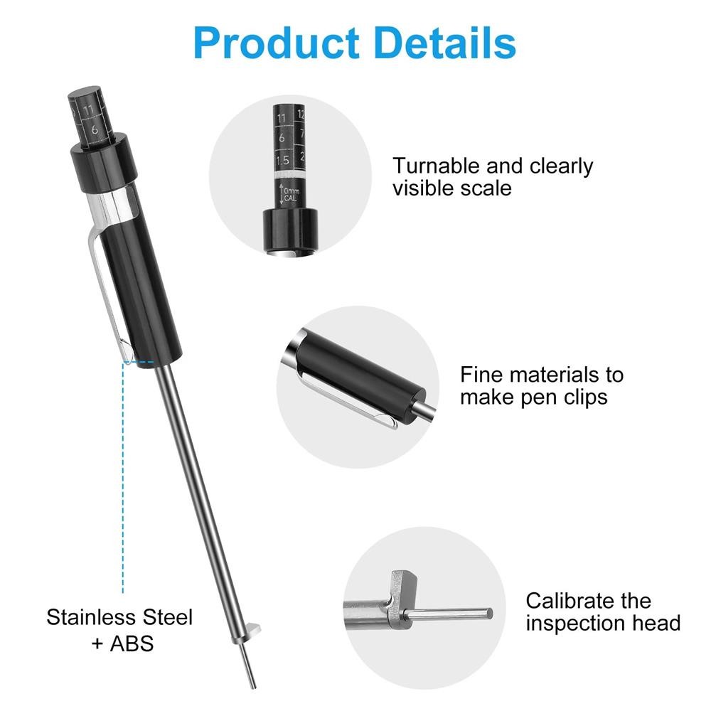 2x Car Brake Pad Thickness Gauge Measuring Tool Detection Pen for Backing Plate