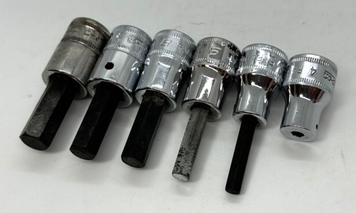 Snap On Tools USA Metric 4mm-10mm Socket 3/8″ Allen Key Hex Bit Driver Set Lot