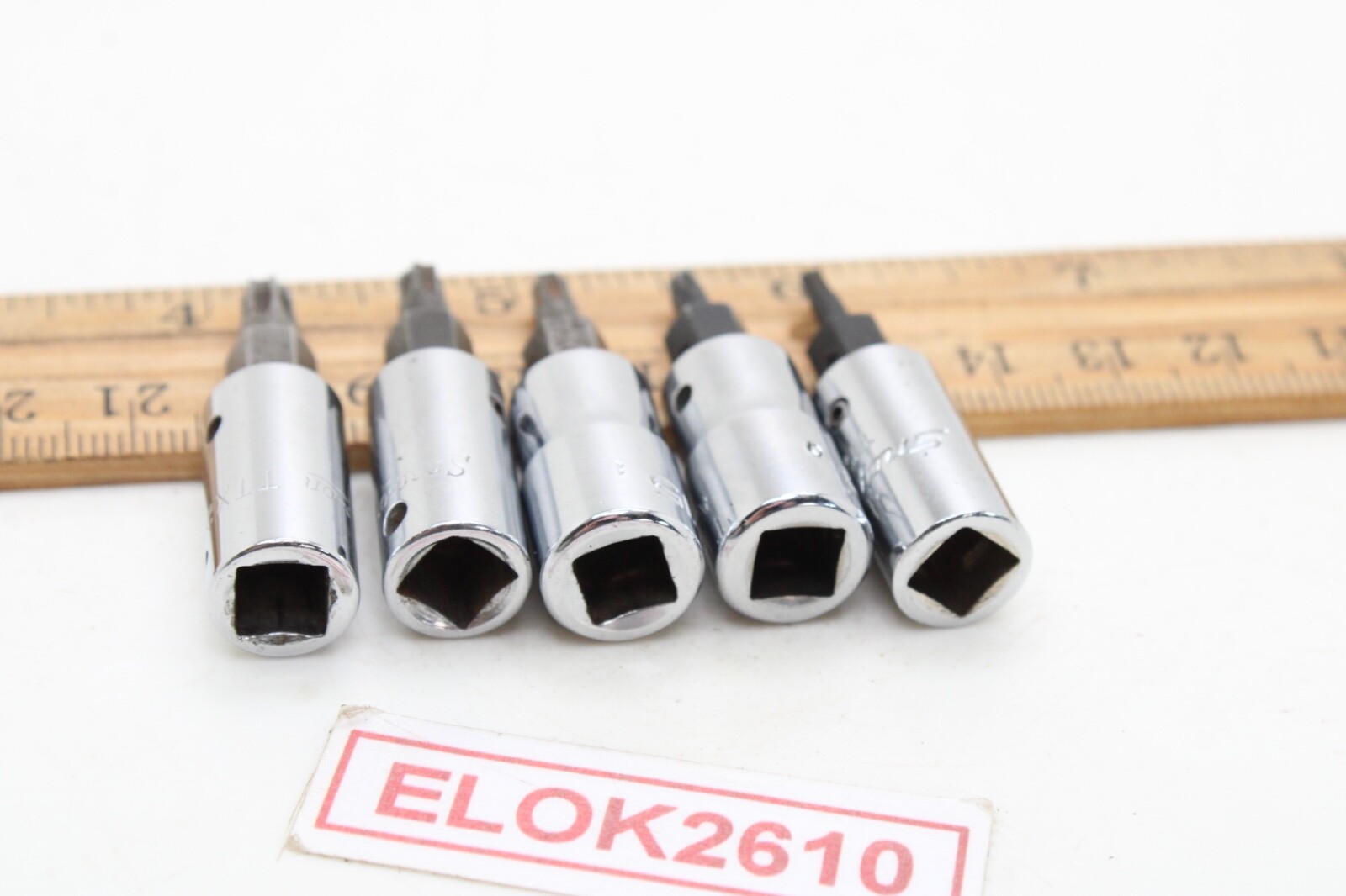 Snap-on TTX8E to TTX25E T8-T25 5 Piece 1/4″ Drive TORX Bit Socket Set USA