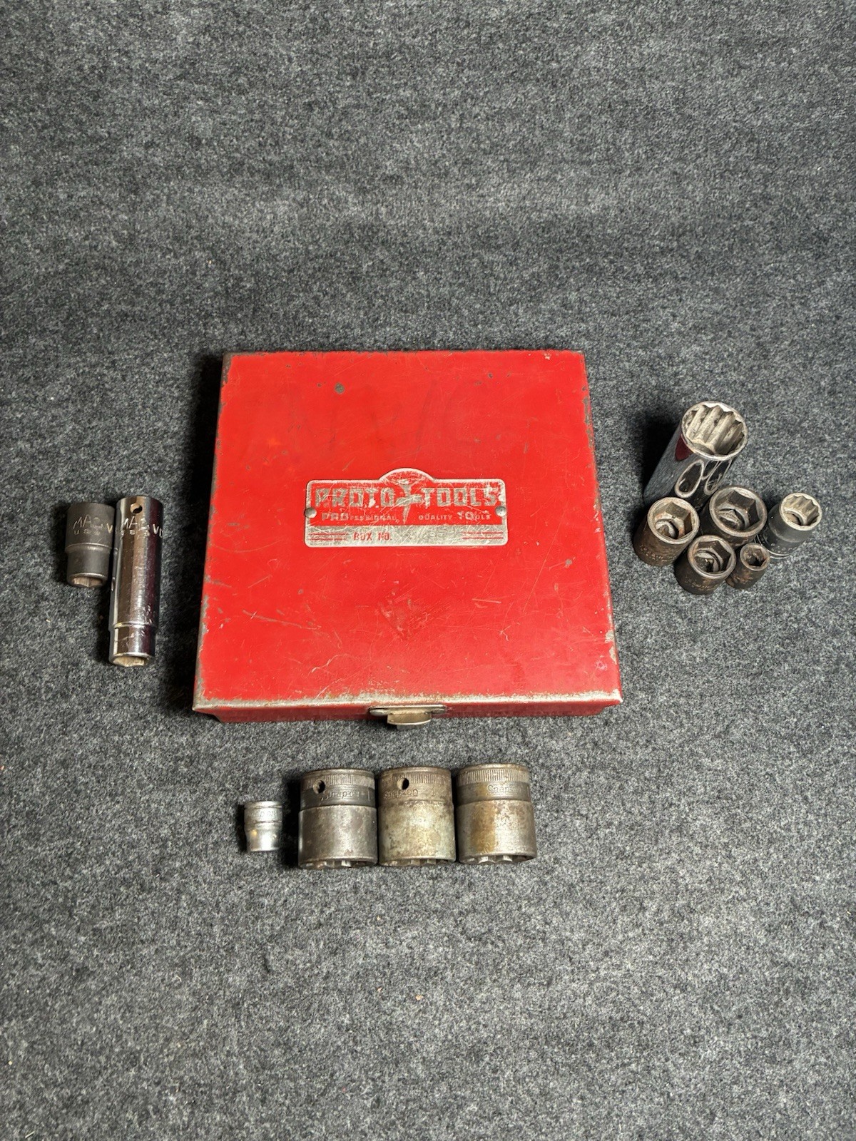 Vintage Proto Metal Case, With Snap On, Proto, and Mac Sockets, Made in USA