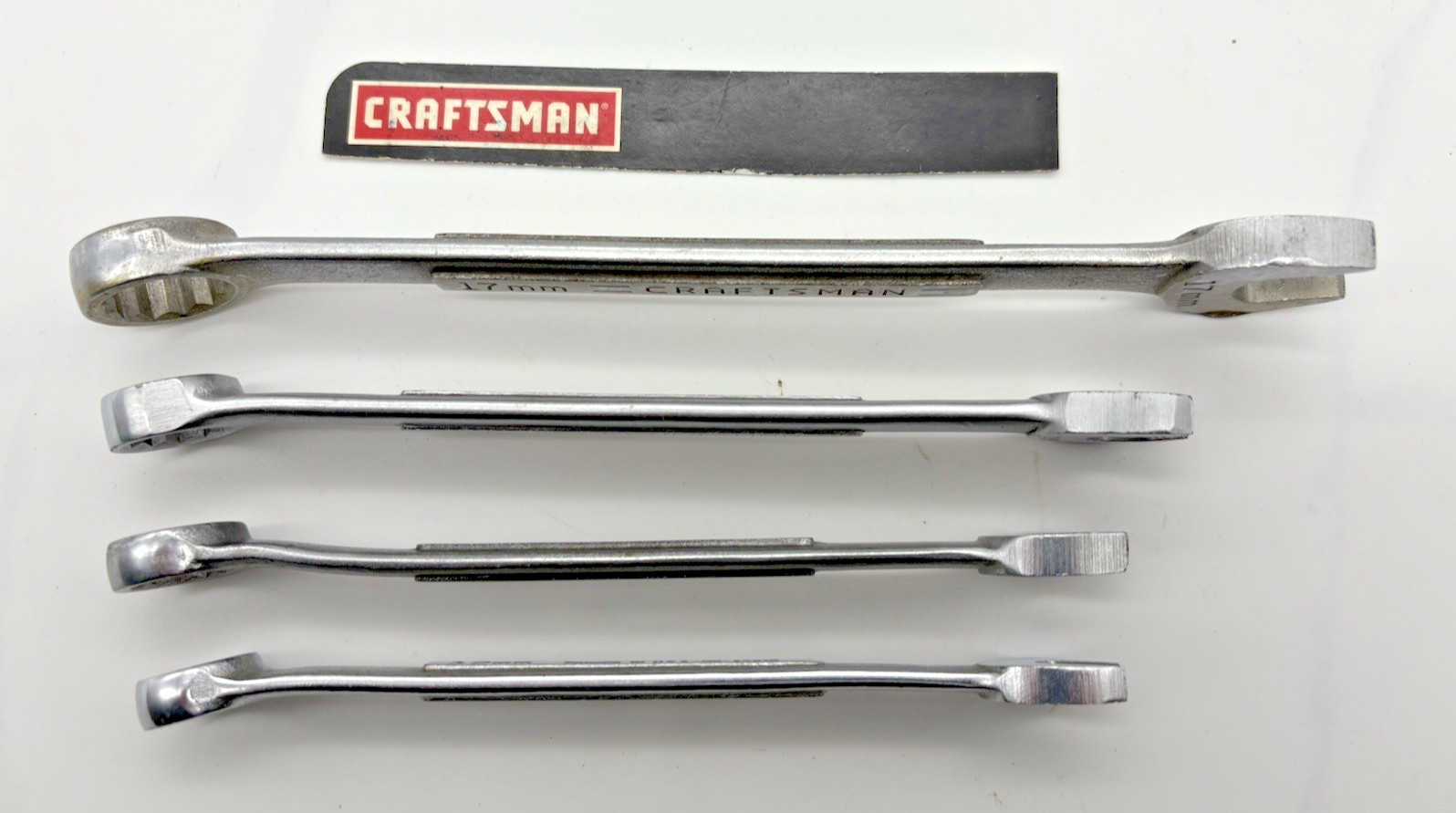 VTG Set of (4) CRAFTSMAN -VV- Metric Combo Wrench, 17mm,14mm,13mm,12mm, 12pt,USA