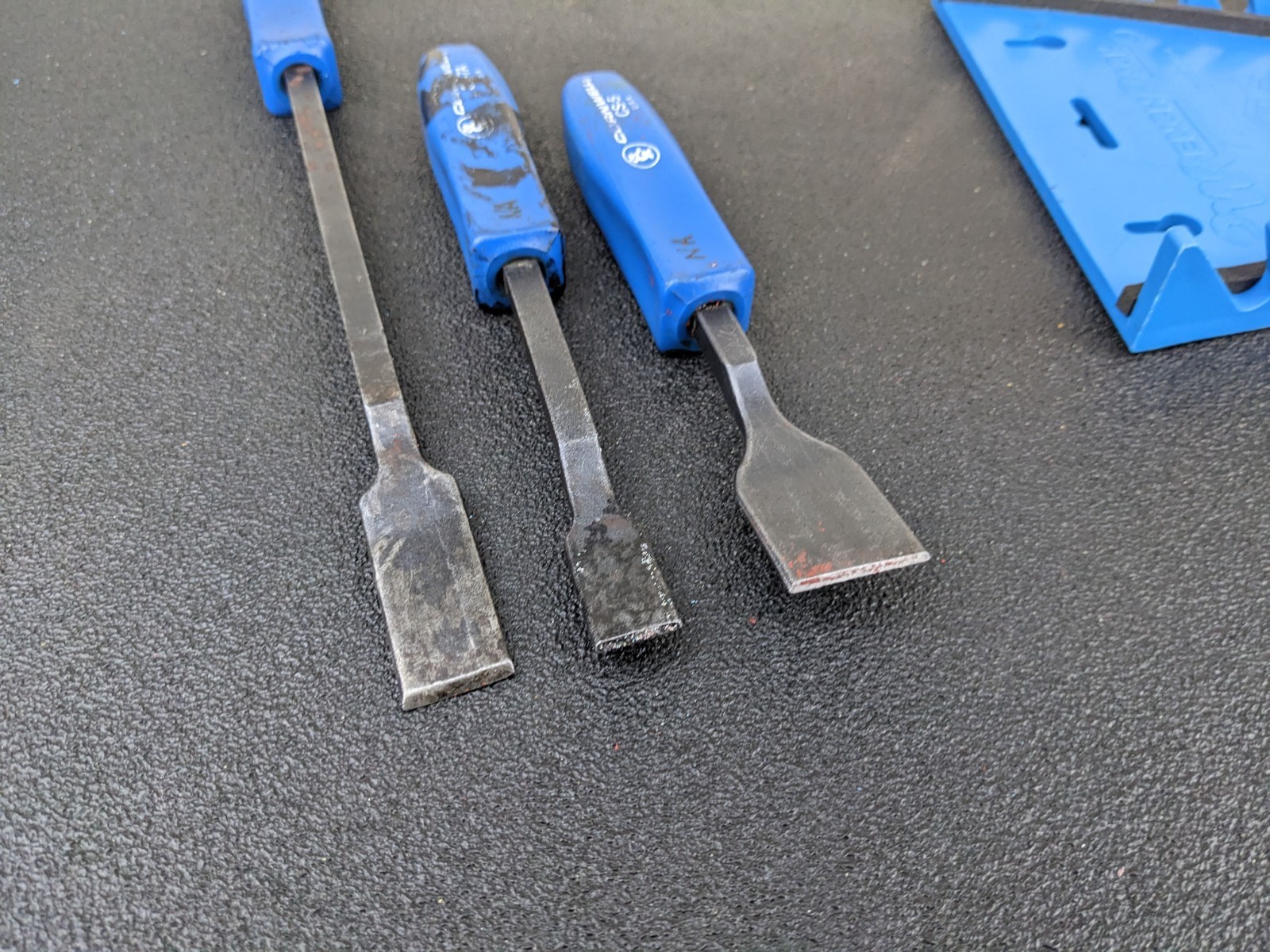 #bn963 Cornwell Tools USA CS Classic Blue Hard Handle Carbon Scraper Set
