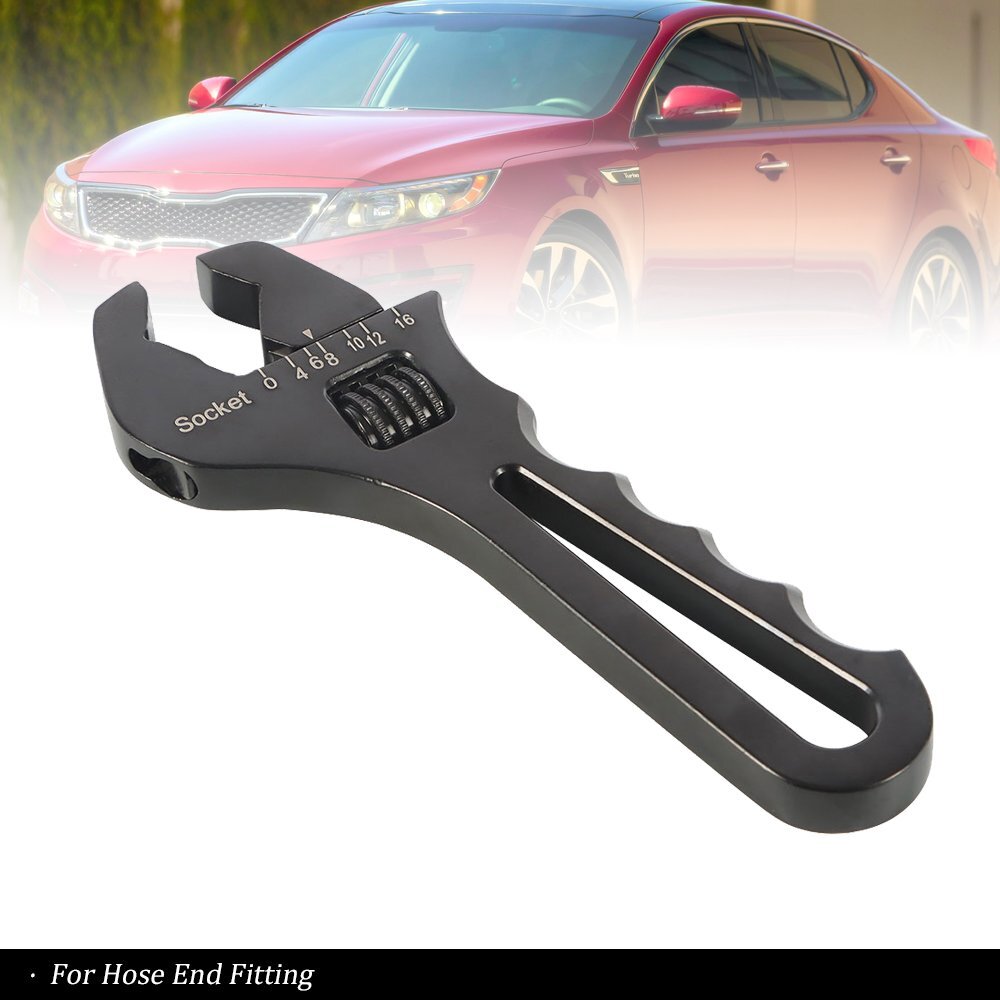For Hose End Fitting Black Aluminum 3AN-16AN Adjustable Wrench Tool Spanner
