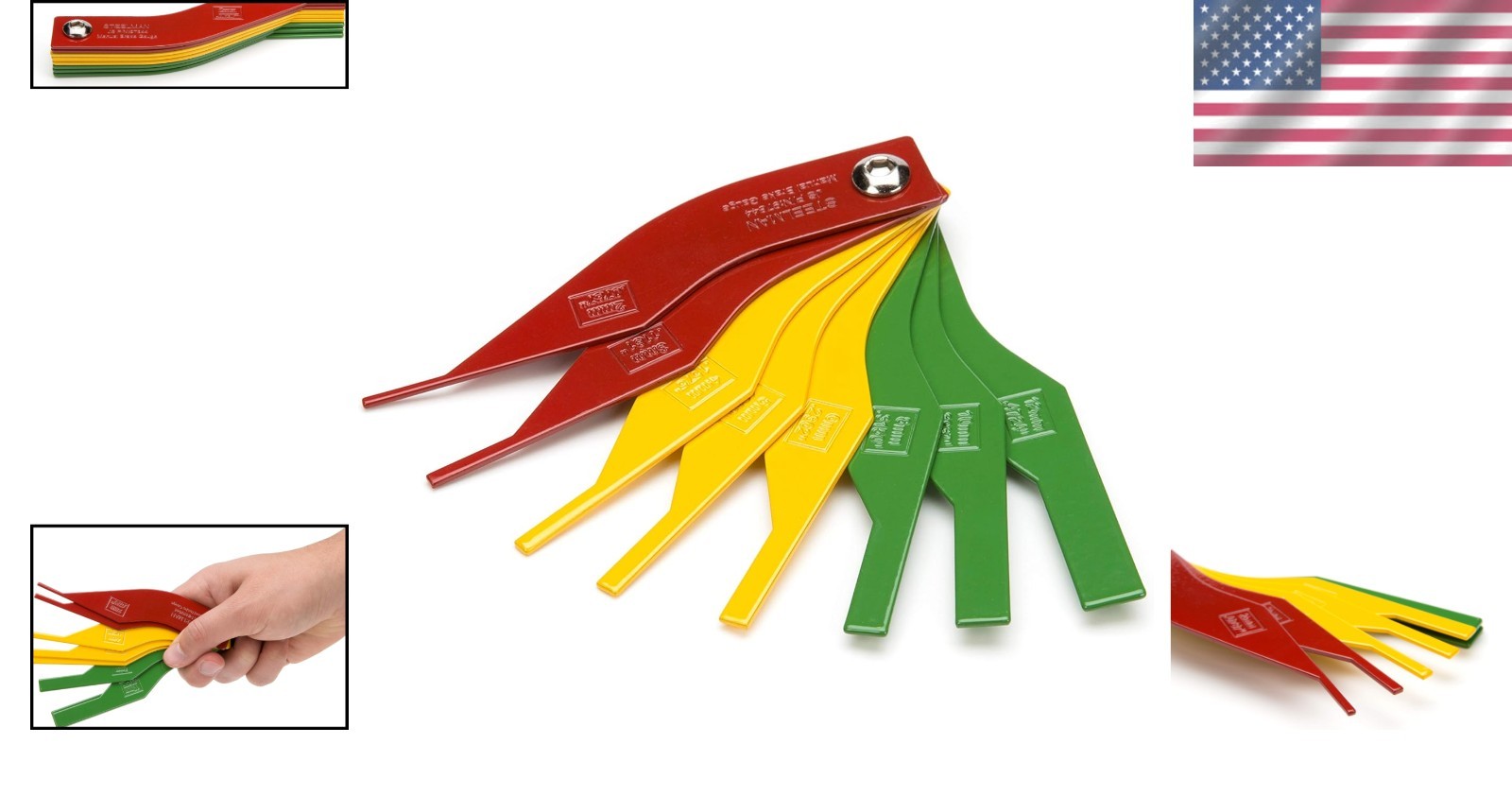 Professional Brake Pad Thickness Gauge Set – 8 Color-Coded Blades for Mechanics