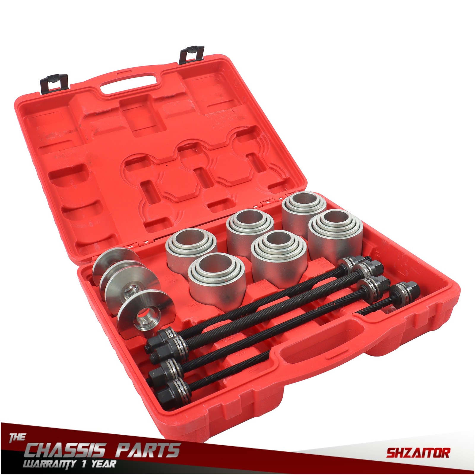 28Pcs Universal Press Pull Sleeve Kit Bearing Bushing Removal Installation Tool