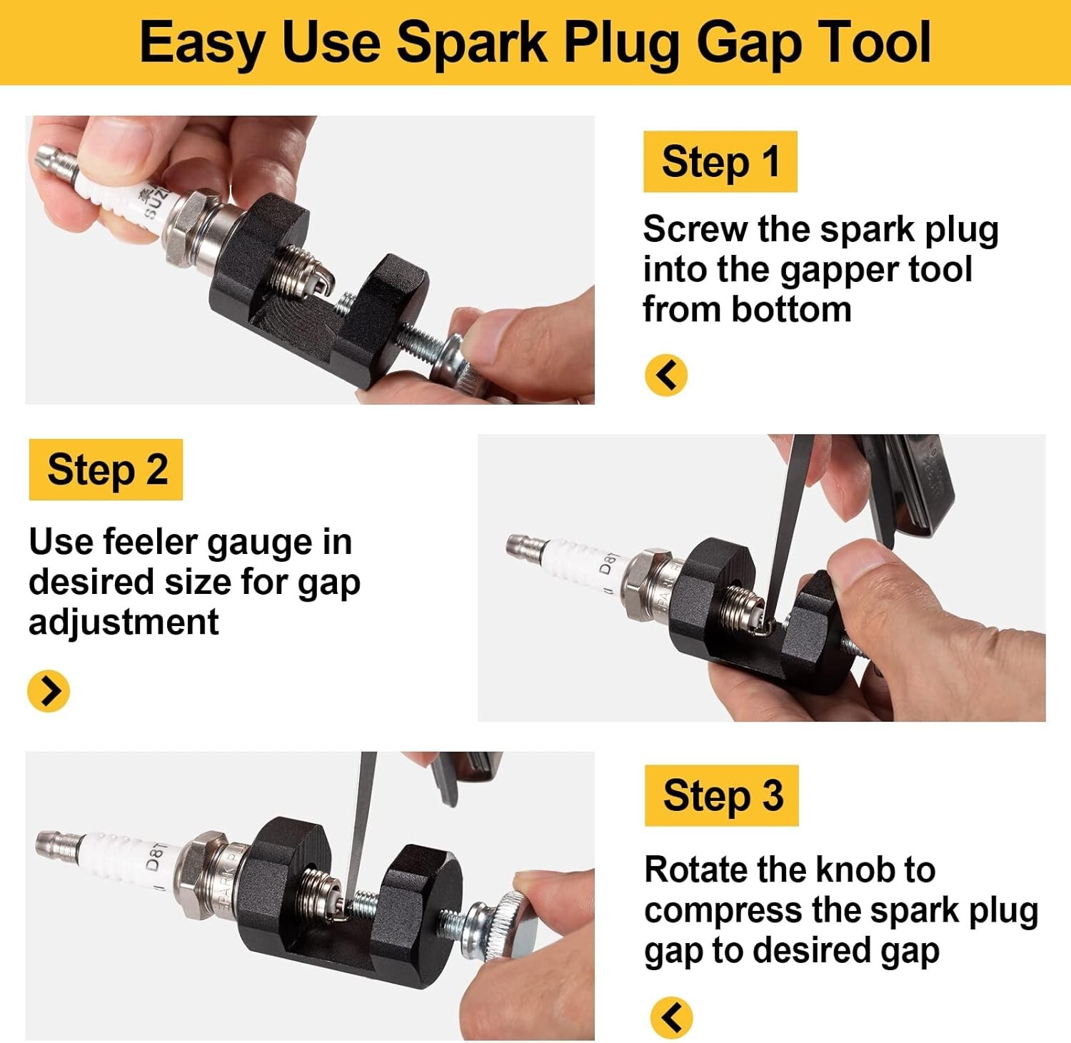 Spark Plug Gap Tool, 2Pcs Spark Plug Gapping Tool, High Precise Spark Gap Adjust