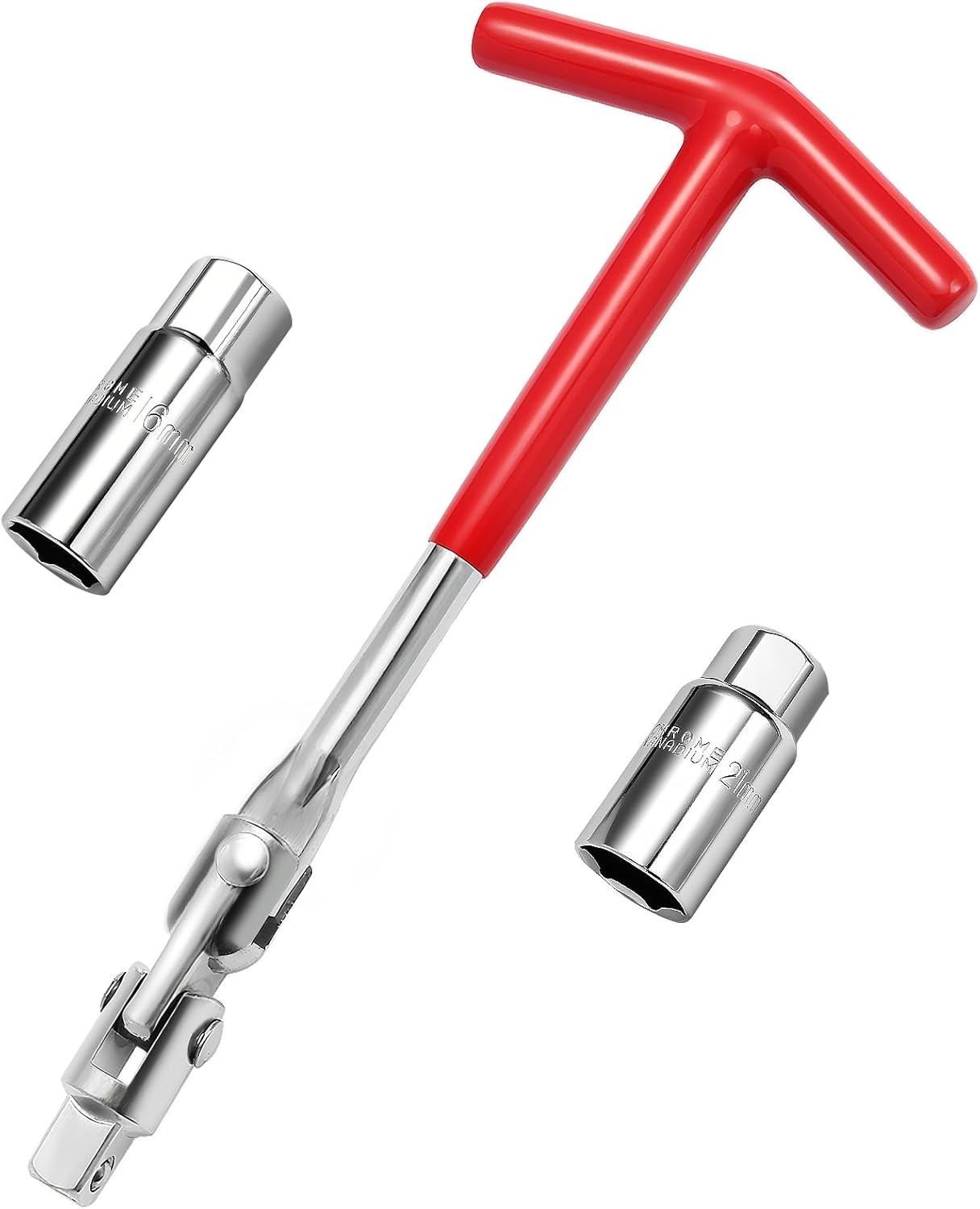 3Pcs Spark Plug Socket Wrench Set T-Handle, Universal 5/8″ & 13/16″