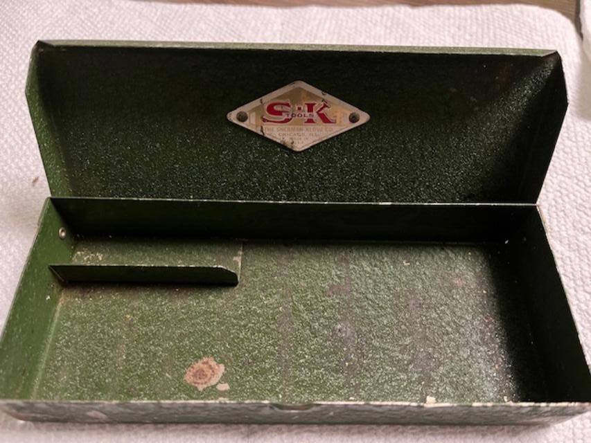 Vintage S-K Sherman-Klove 3/“ Drive SAE Deep Socket Set with Metal Case