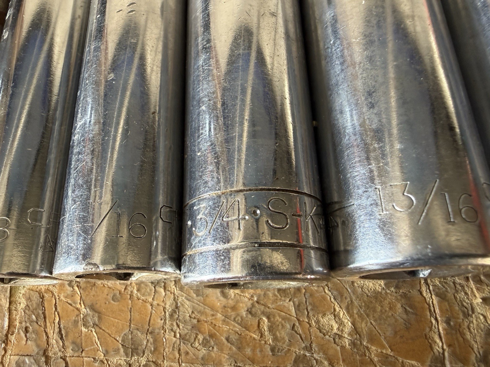 USA Made 1/2” Drive Deep Socket Lot Craftsman SK Dura-Craft Metal Case