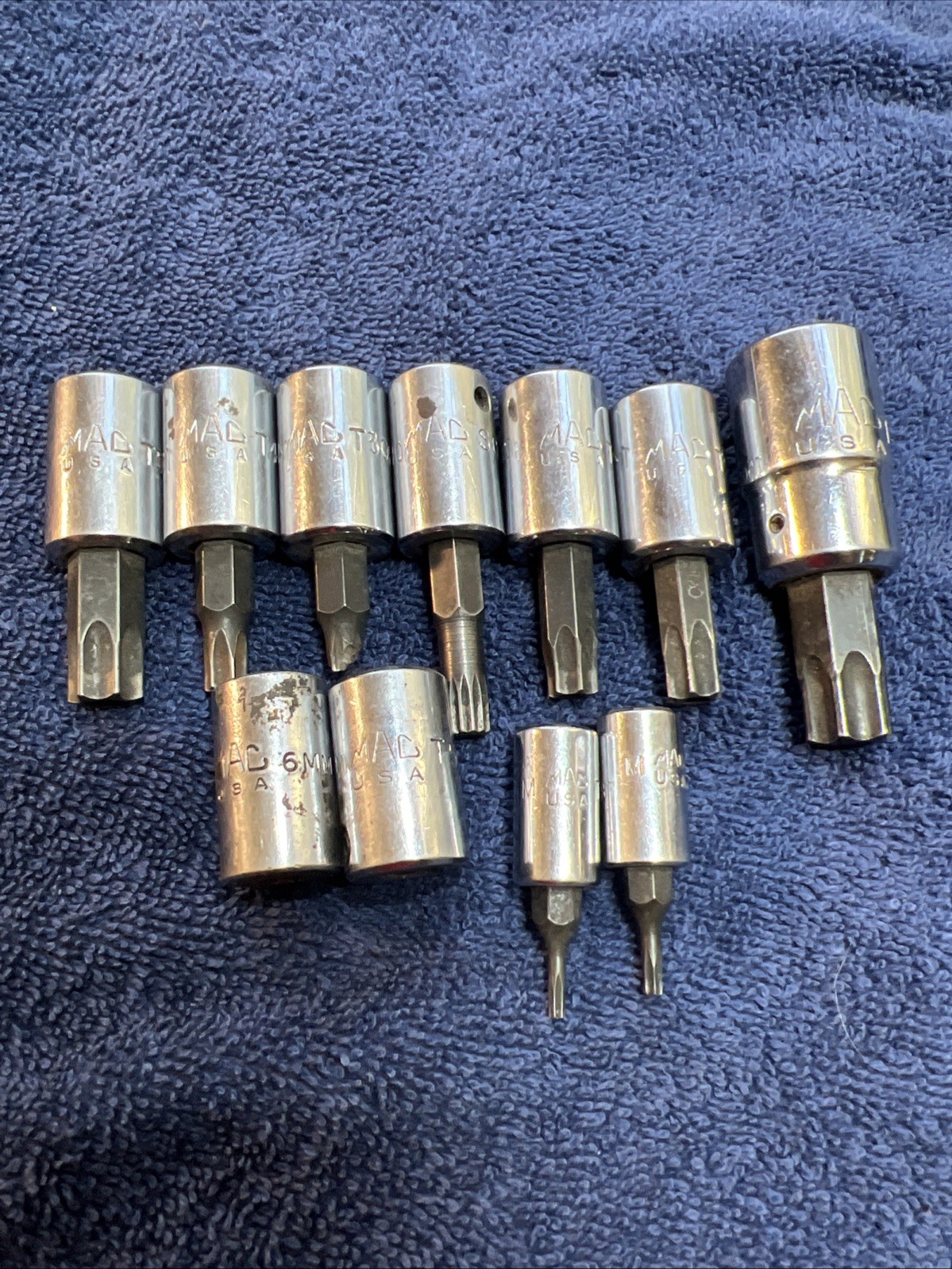 MAC TOOLS TORX BIT SET 11 Pcs MIXED LOT, 1/4” ,3/8” And 1/2” Drive. Lot#5