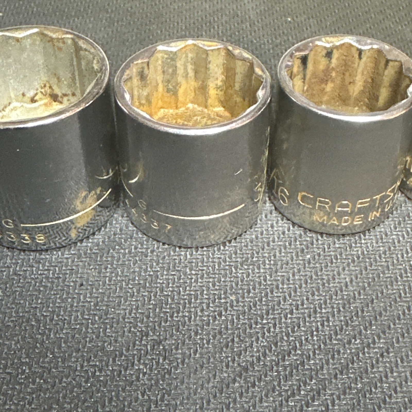 Craftsman -G- 8pc. 3/8 Drive SAE Shallow Socket Set 12 Point. 3/8 to 13/16”