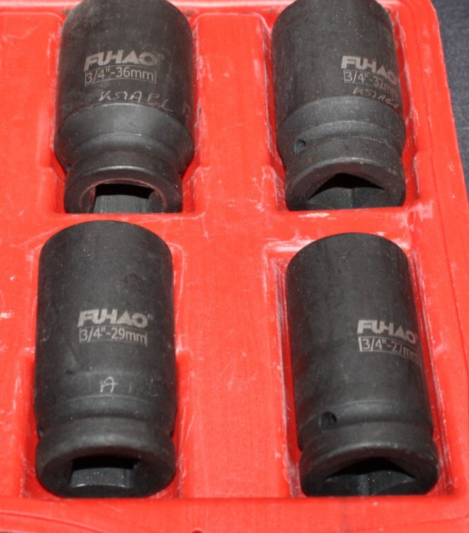 8 Pcs Fuhao 3/4-Inch Drive Deep Impact Socket Set 6-Point 24-38mm OM AO1092971