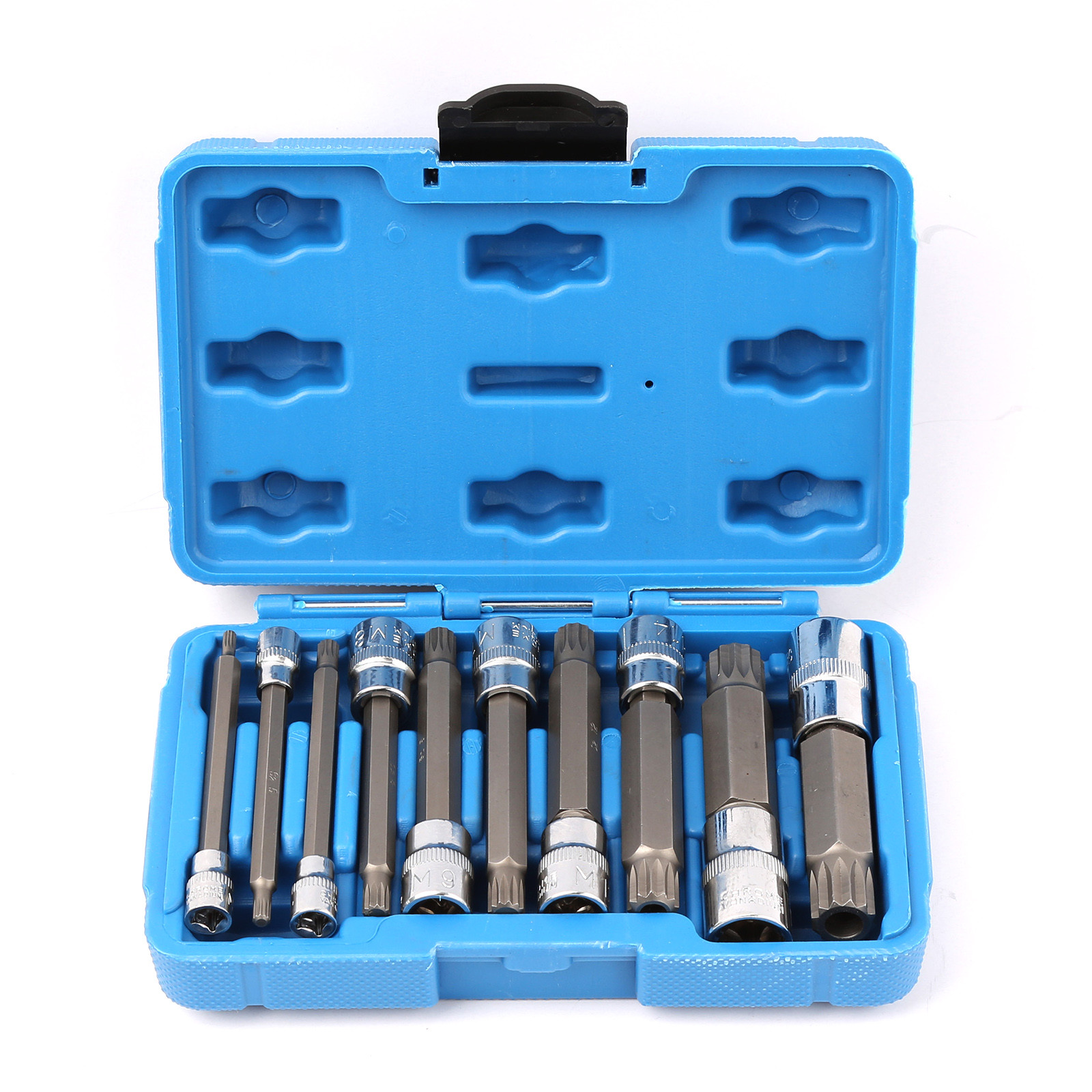 XZN Triple Square Long Spline Socket Bit Set 1/4″ 3/8″ 1/2″ Tamper Proof 10pc