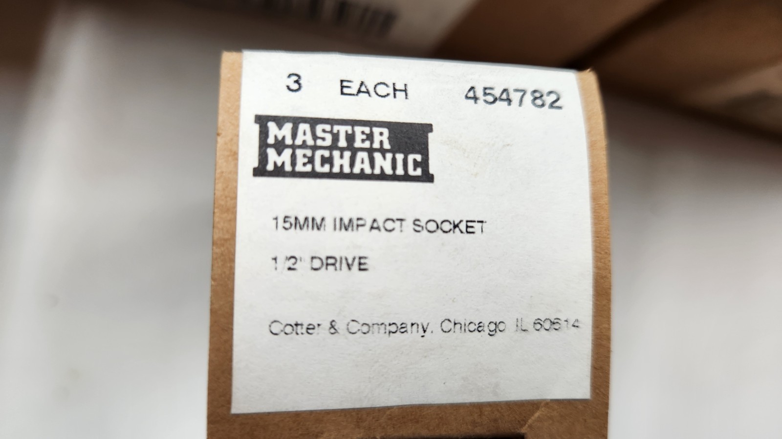 1/2″ drive x 15mm 6-point impact socket shallow standard MADE IN USA – LOT of 3