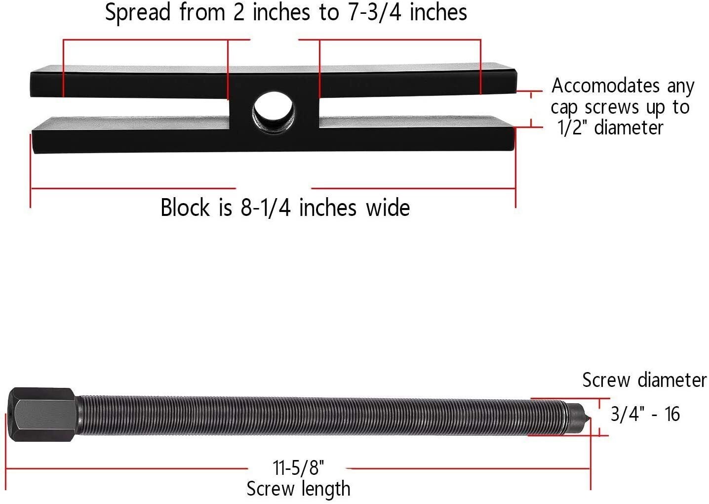 522 Large Gear and Pulley Puller + 7393 Tapped Holes + 8056 Shaft Protectors Set