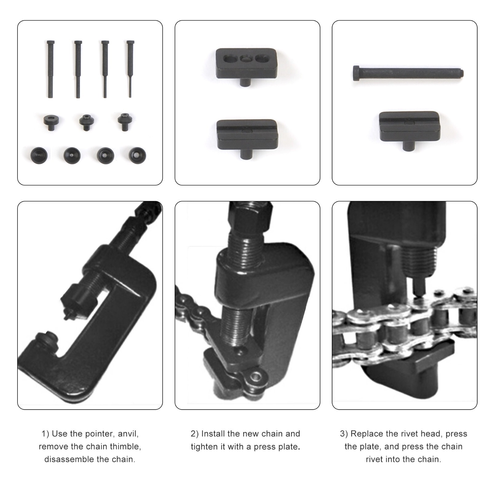 Motorbike Motorcycle Chain Tool Kit Chain Breaker and Chain Link Clip Remover