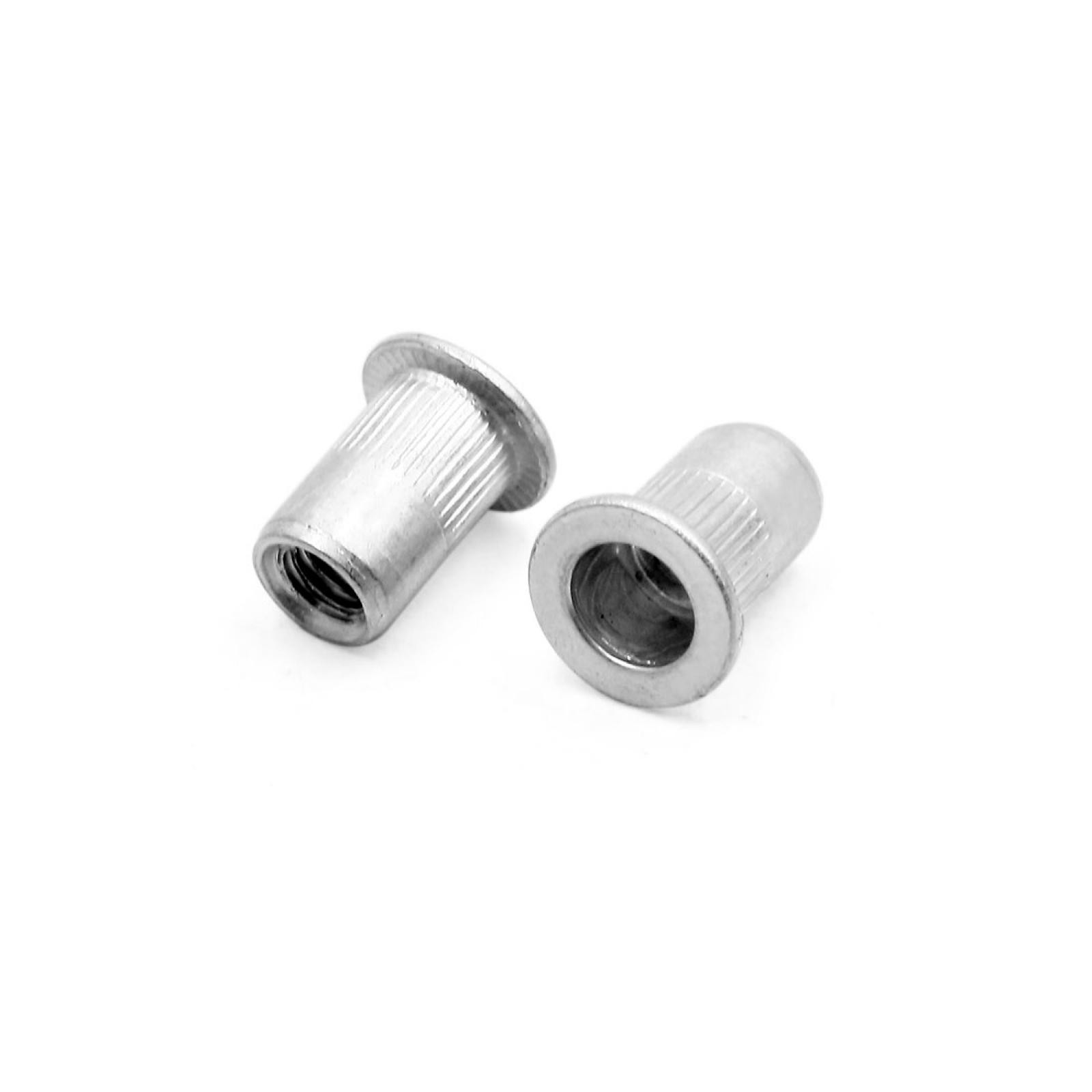 60pcs M6 Silver Tone Flat Head Rivet Nut Insert for Car Vehicle