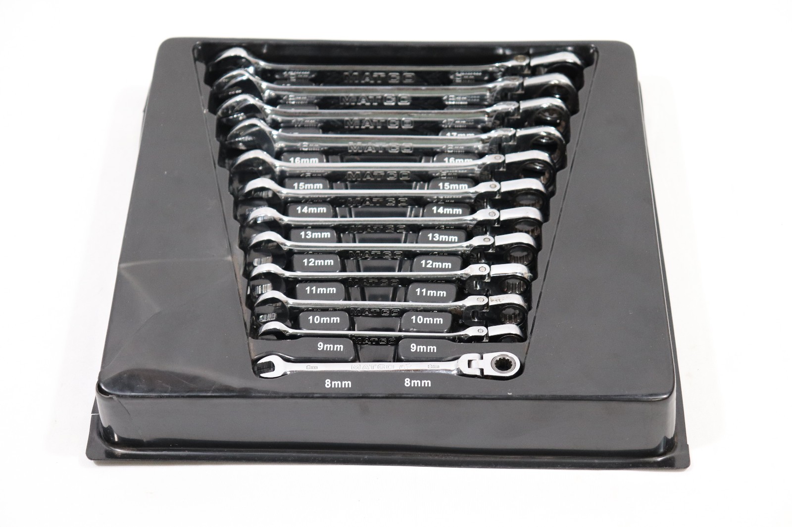 MATCO 12 pc 72-Tooth Metric Flexhead Combo Ratcheting Wrench Set S7GRFM12
