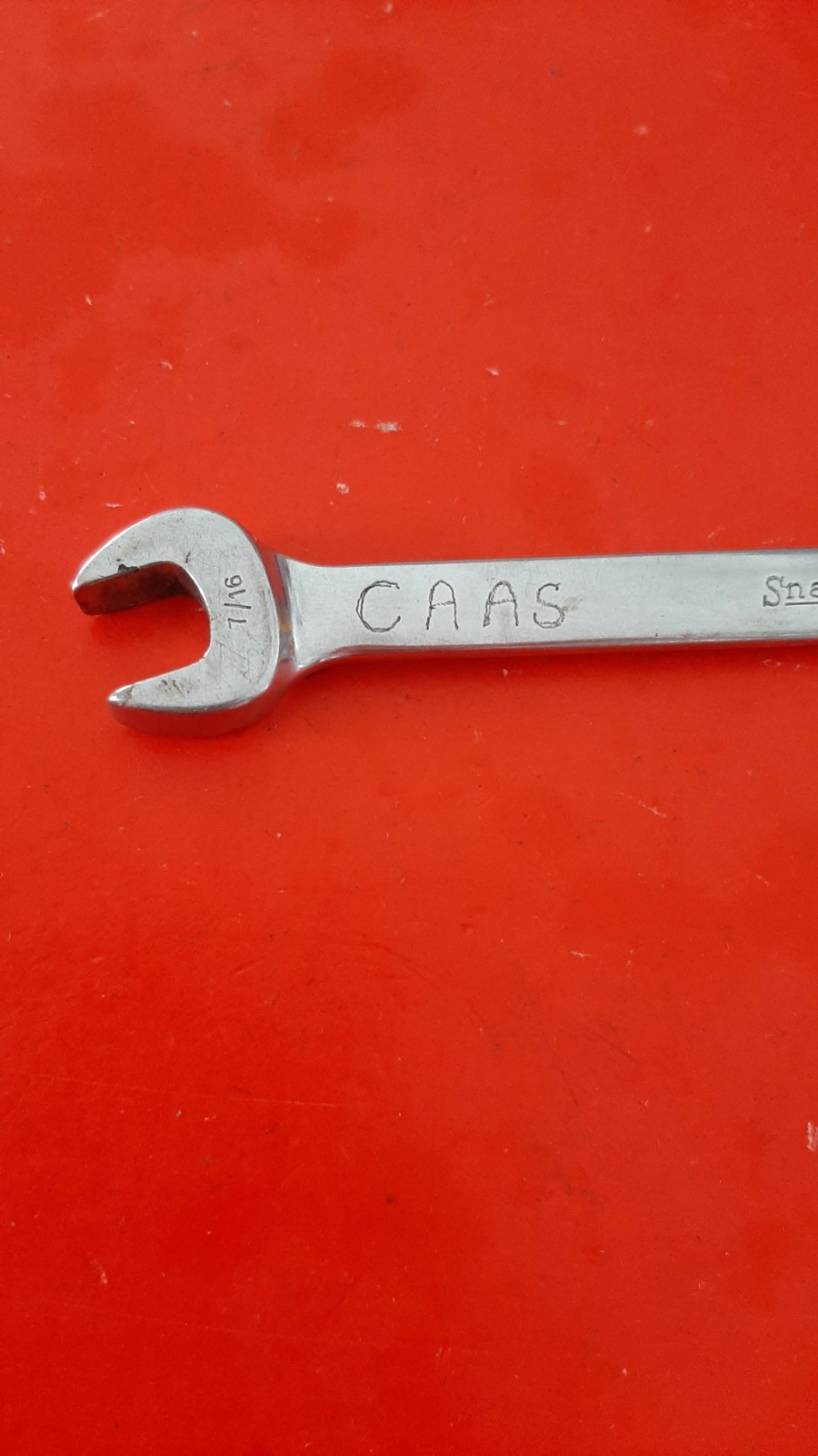 Snap-on Tools RXS14 7/16″ Flare Nut Line Combination Wrench 6pt Point Engraved