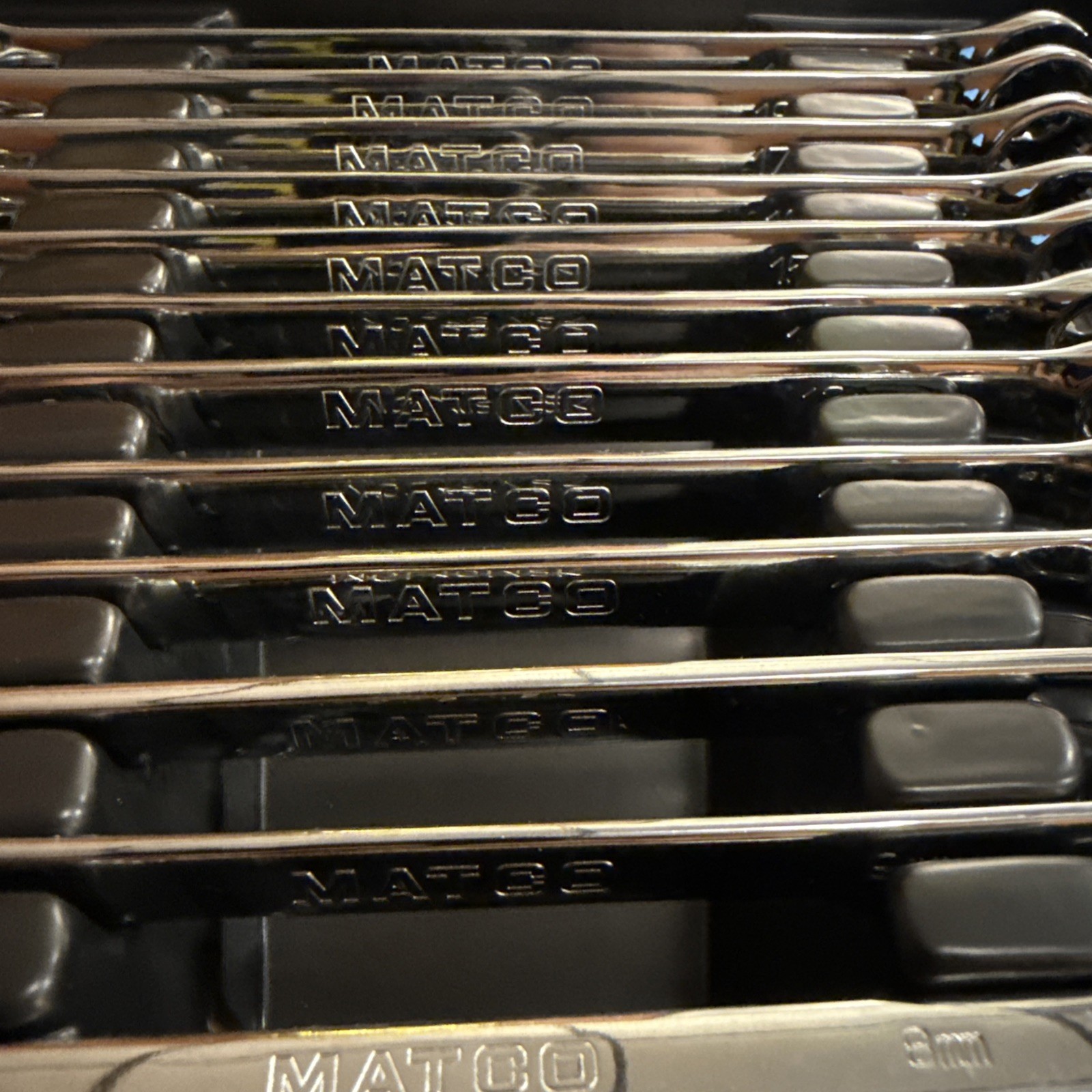Matco Tools 12 Piece Long SAE Combination Wrench Set Spline Box End 8mm-19mm