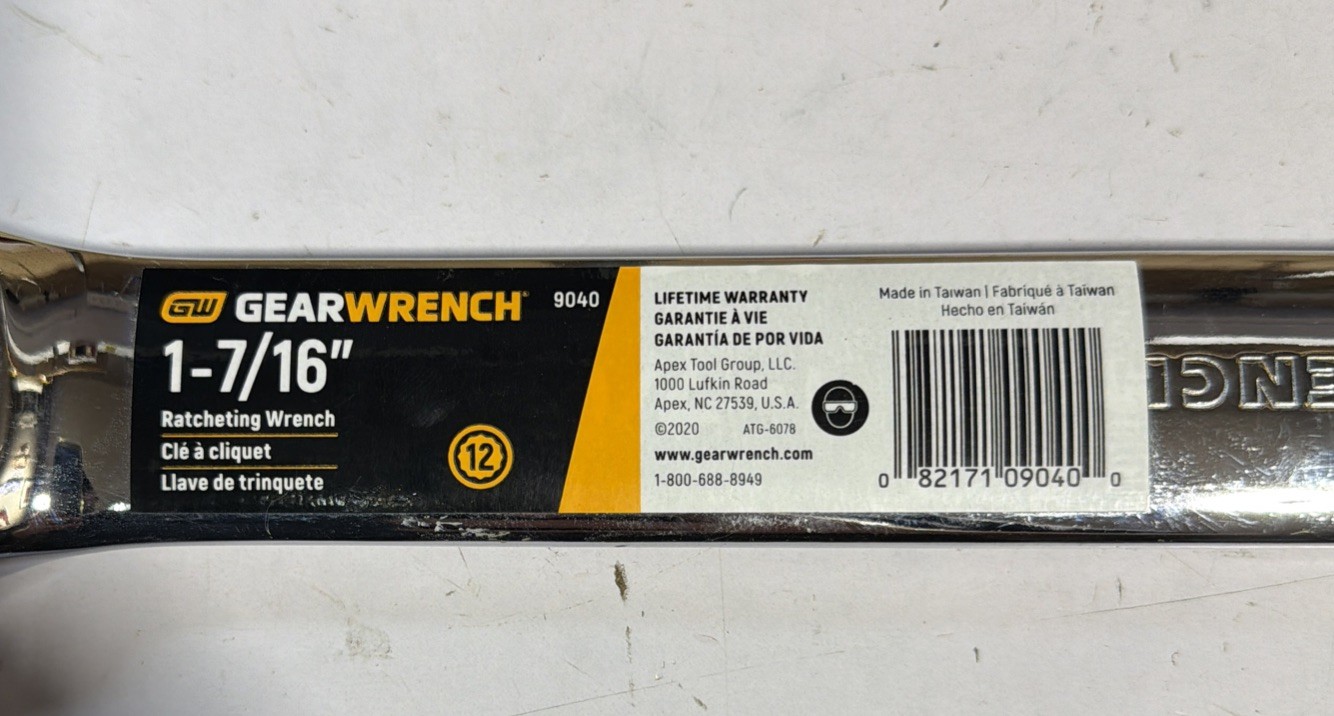GearWrench 9040 1-7/16″ Jumbo Combination Ratcheting Wrench