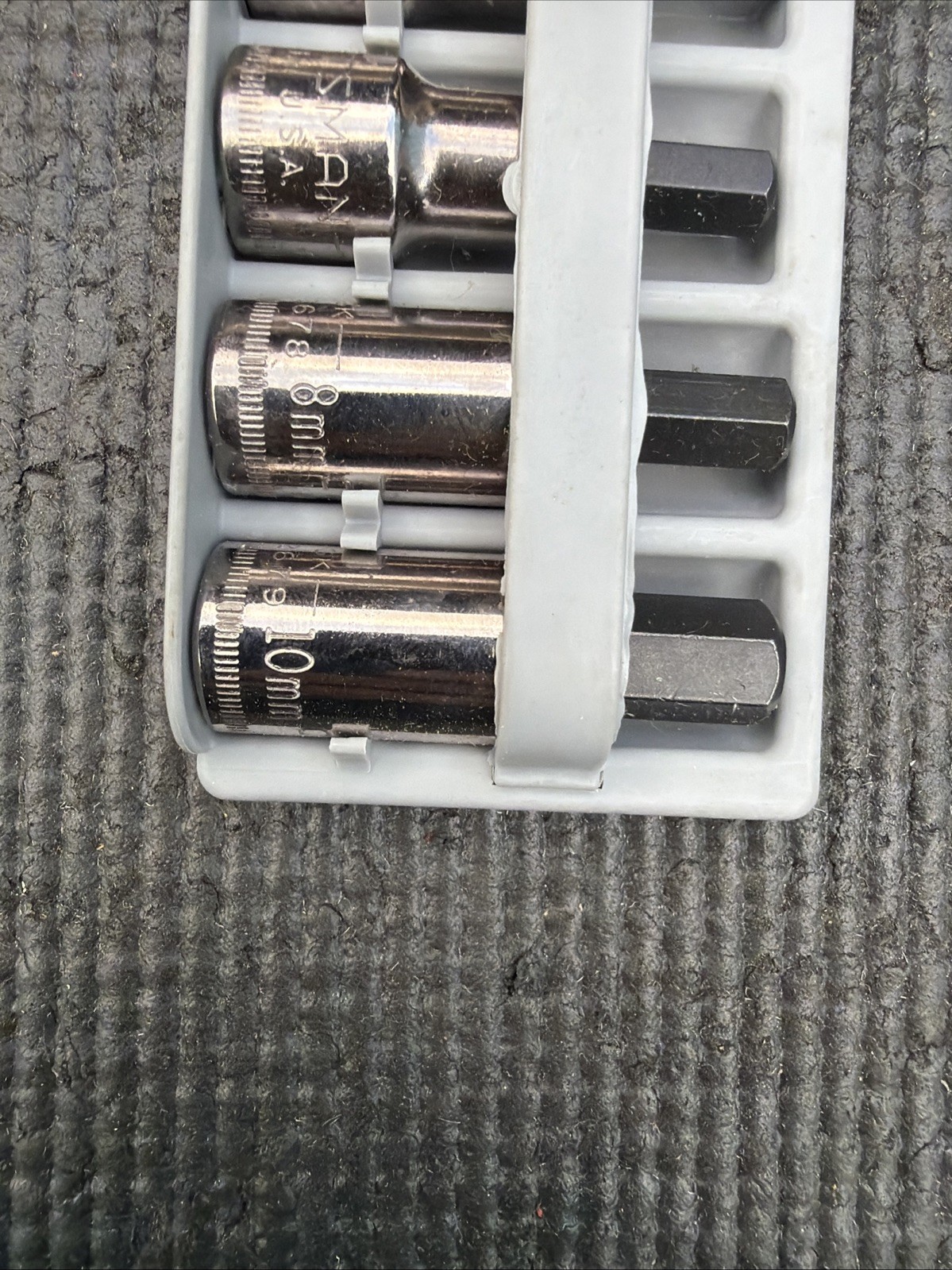 Sears Craftsman USA 6pc Socket Set 3/8 Drive Metric 34448 Hex Bit Nos