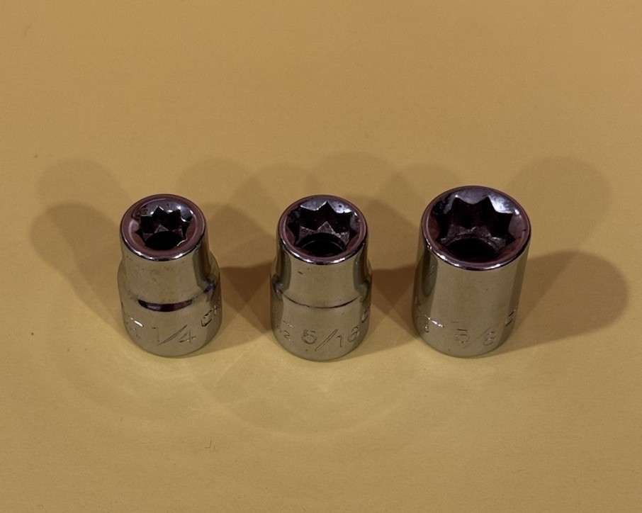 3 Craftsman Shallow Sockets SAE 8 Point 3/8″ Drive 1/4″ 5/16″ 3/8″ EE Series USA