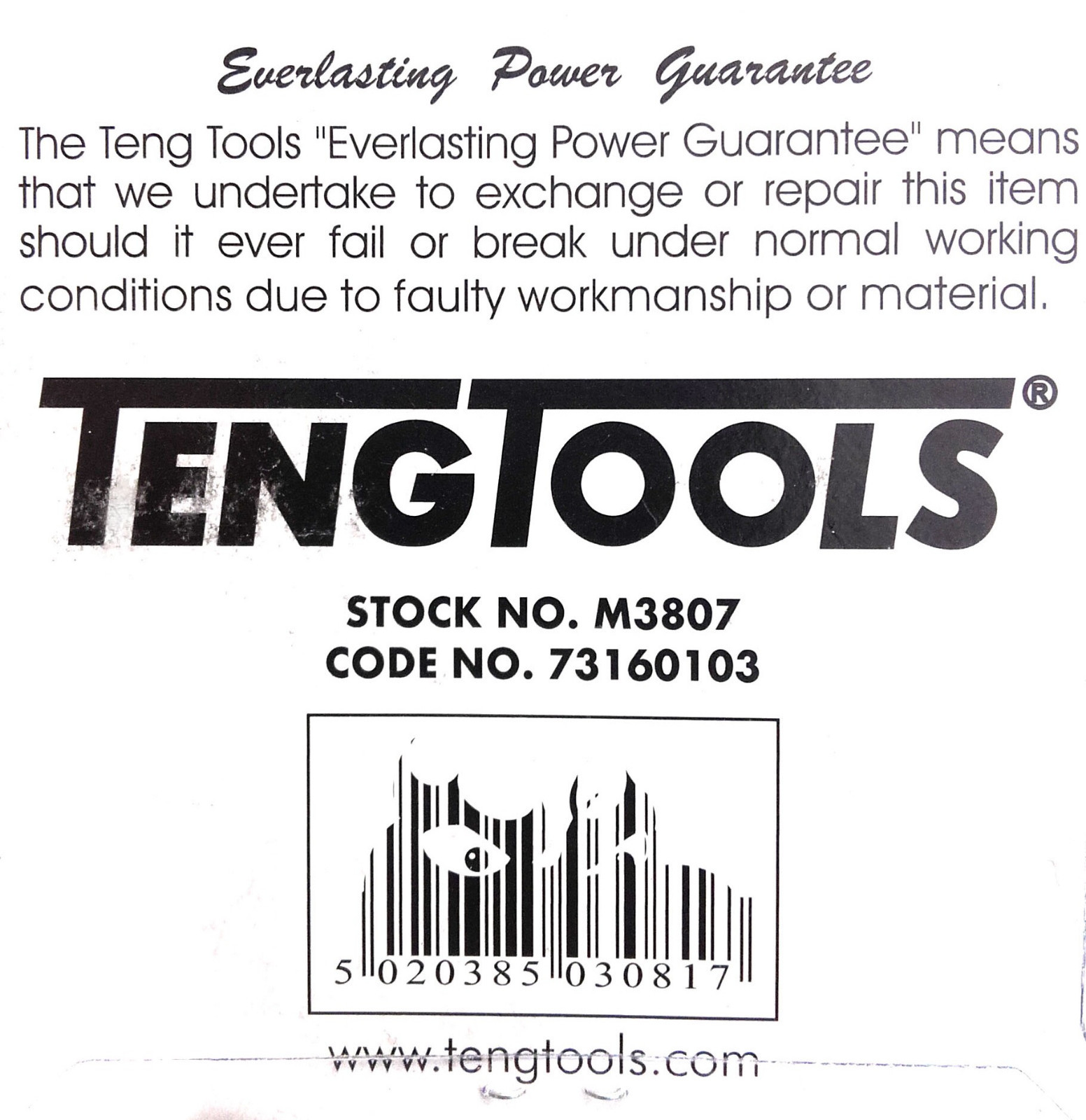 Teng Tools M3807 3/8″ Drive 73160103 7PC 6PNT Hex 10mm-19mm Deep Socket Set