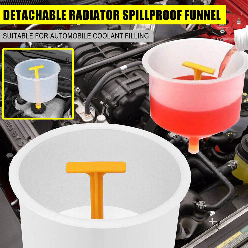Radiator Coolant Filling Funnel Kit Spill Proof Cooling Fluid Bleeder Adapters