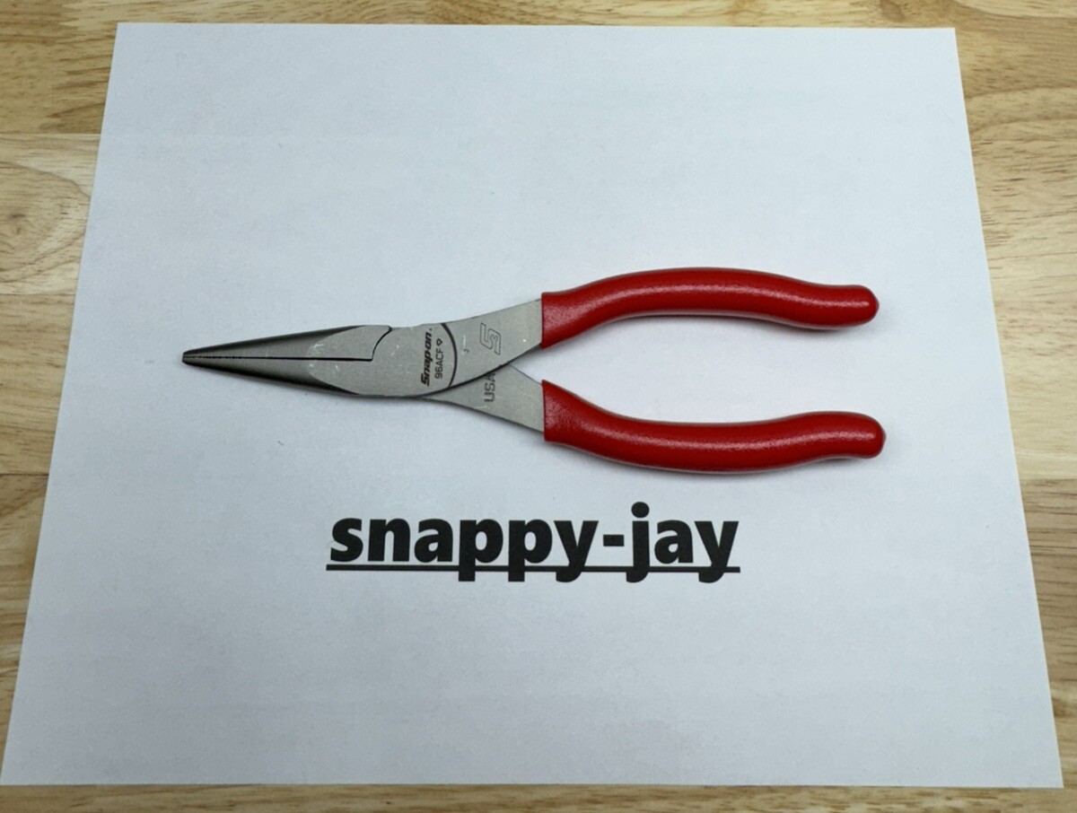 Snap-on Tools USA NEW RED 8″ Talon Soft Grip Needle Nose Pliers 96ACF