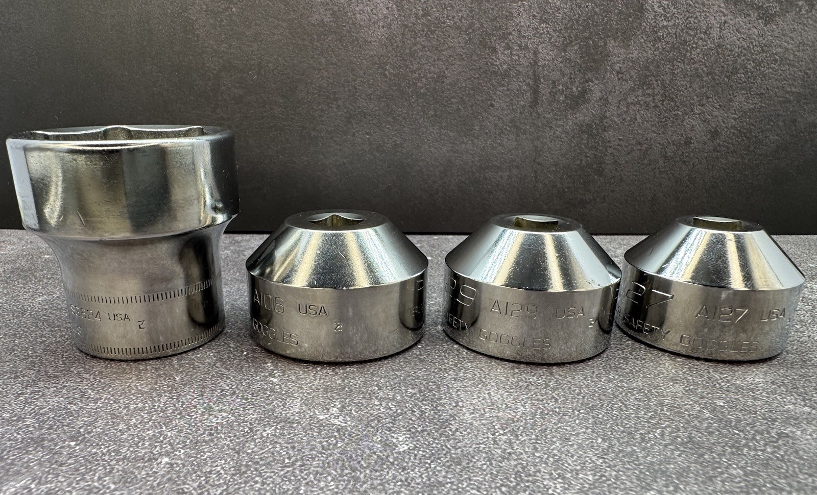 Snap-On OFSKIT, 24/27/35/36mm 4-piece Oil/Fuel Filter Socket Set