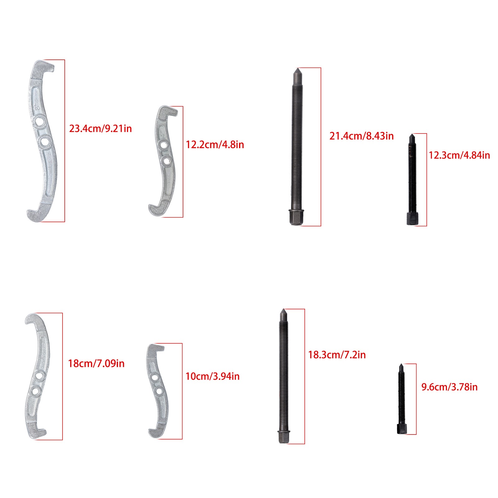 4 Pieces 3 Jaw Gear Puller Set Gear Bearing Race Pull Tool Kit 3″ 4″ 6″ 8″