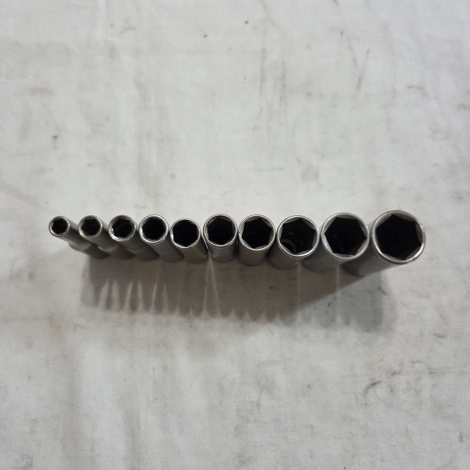 Craftsman 10pc SAE 3/16″-9/16″ 6Pt Deep Socket Set 1/4″ Drive G,G1,G2 Series USA