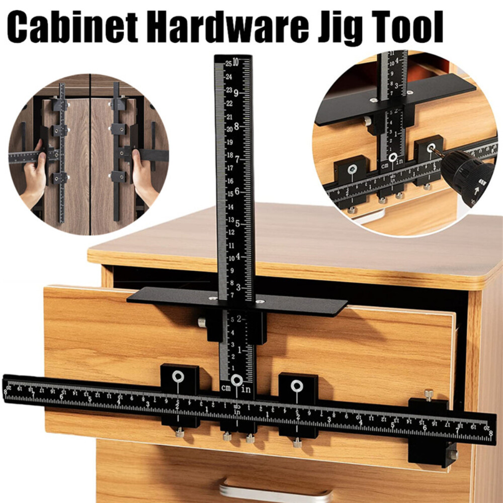 Cabinet Hardware Jig Adjustable Punch Locator Handle Template Tools Drill Guide