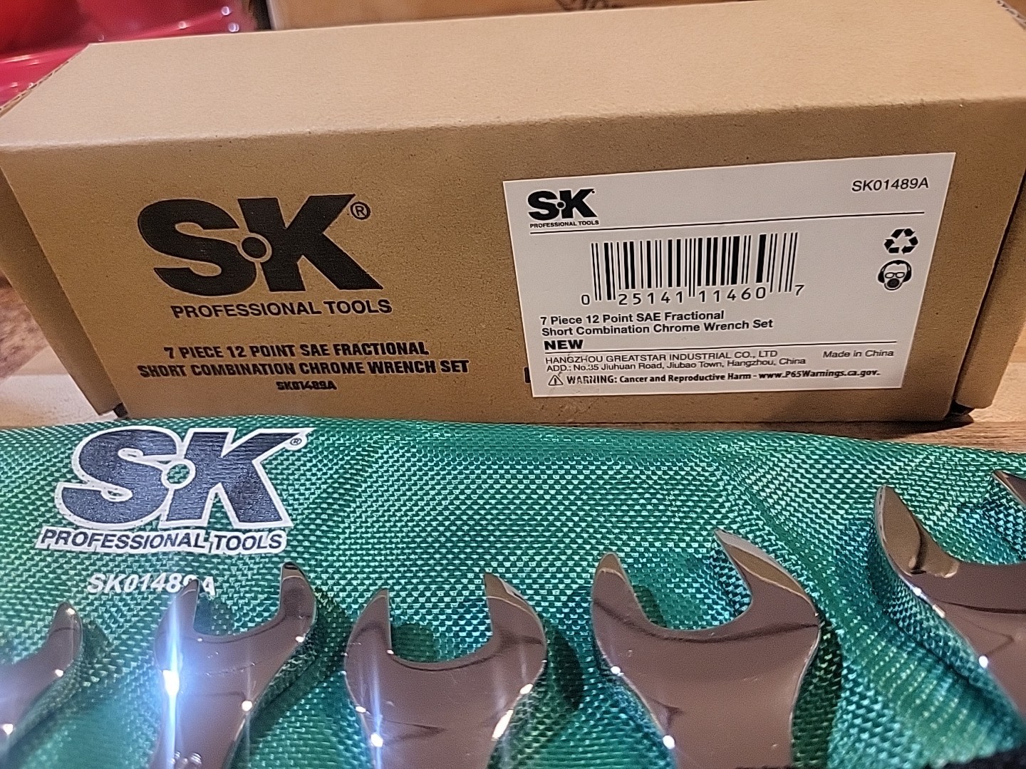 S-K Tools 7 Pc. 12 Pt. SAE Stubby Wrench Set SKO1489A 3/8″-3/4″. NEW! 🔥