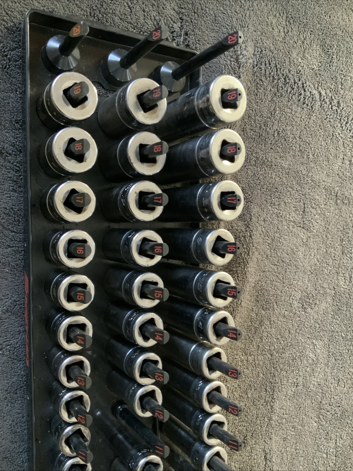 Snap On 3/8” Drive Shallow, Semi Deep And Deep Socket Sets, Missing 1….8-19mm…..