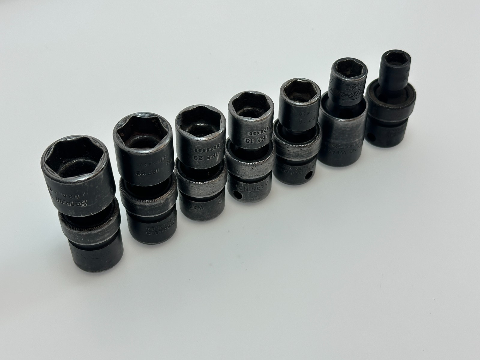 🇺🇸Snap-on Tools USA 7pc Swivel Impact Socket Set 3/8 Dr SAE 3/8-3/4, IPF 12-24