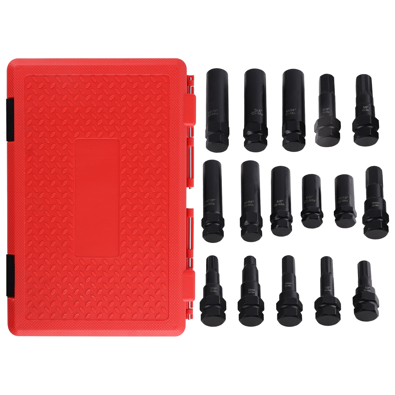 16PCS Master Wheel Locking Lug Key Set, Wheel Lock Removal SKT Tool Kit
