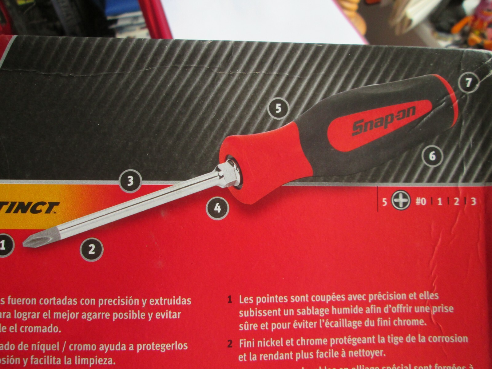SNAP ON CLASSIC RED PHILLIPS MINI TIP SCREWDRIVER No0 SGDP300B INSTINCT HANDLE