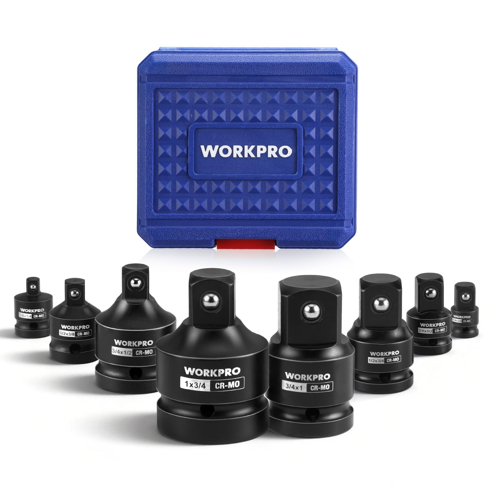 8-PC Impact Socket Adapter Set, CR-MO Steel, 1/4″-1″ Drive, Wrench Conversion Ki