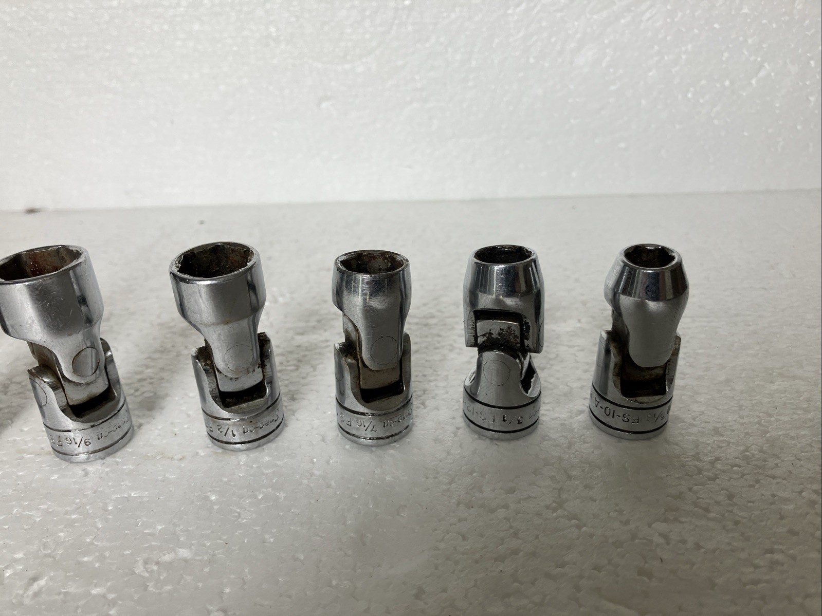 Snap On 3/8 Swivel Socket Set SAE 5/16 To 3/4 9 Sockets Including 5/8 Spark Plug