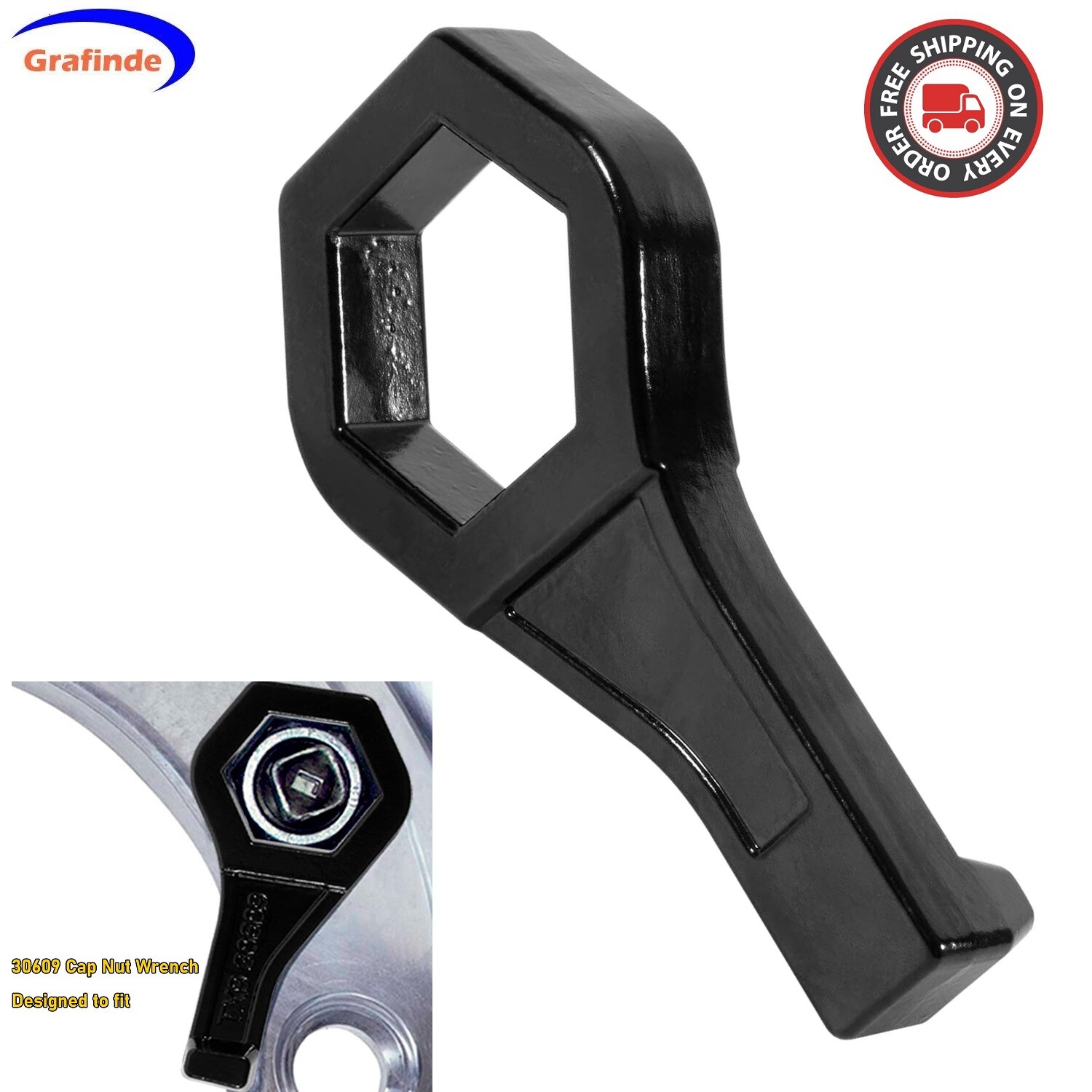 30609 TX9 Cap Nut Wrench Porkchop Style for 1-1/2″ (or 38mm) Nut Steel