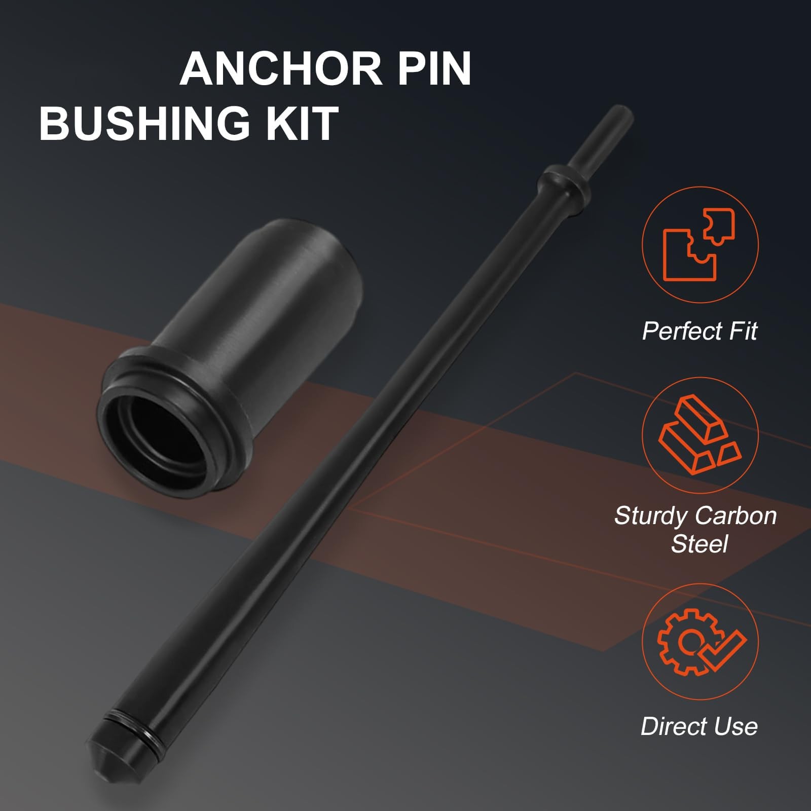 CRIDENG Anchor Pin Bushing Driver for 1-3/8” bushing and 11-1/2″ long, Black