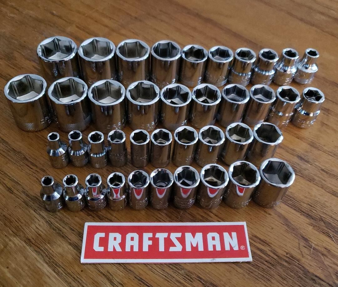 CRAFTSMAN 40 pc 1/4 & 3/8 SAE METRIC MM 6pt socket sets new