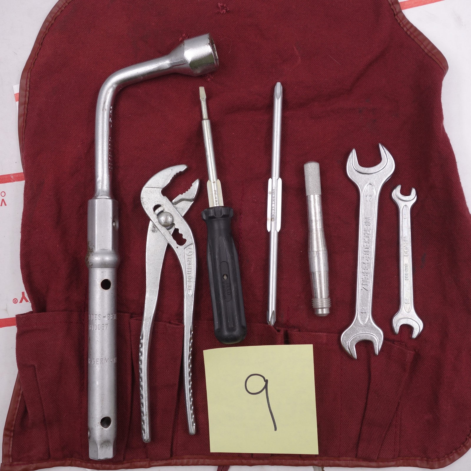 Mercedes Benz Vintage Factory Tool Kit 7 pcs # 9, W107 W113 W114 W115 W116 W123