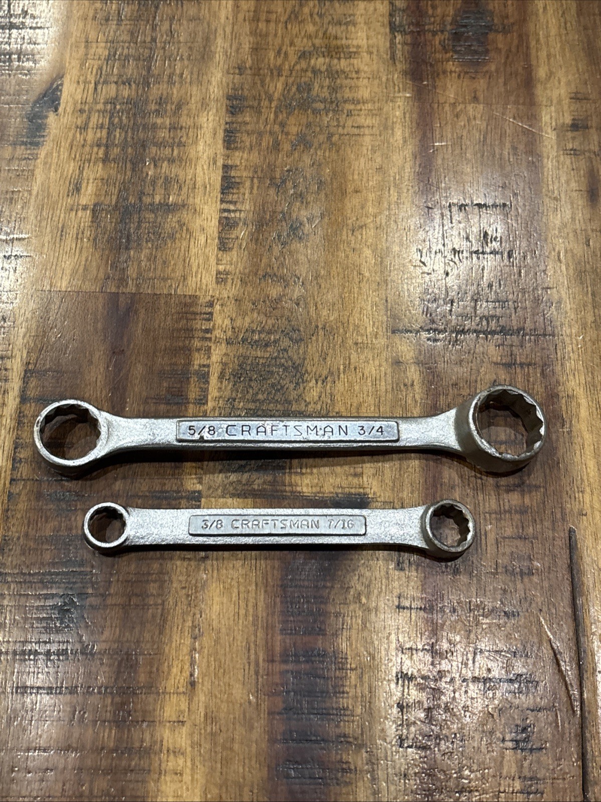 Craftsman Tools 3/8×7/16” & 5/8×3/4” 12pt Double Box End Wrenches 2pc SAE USA