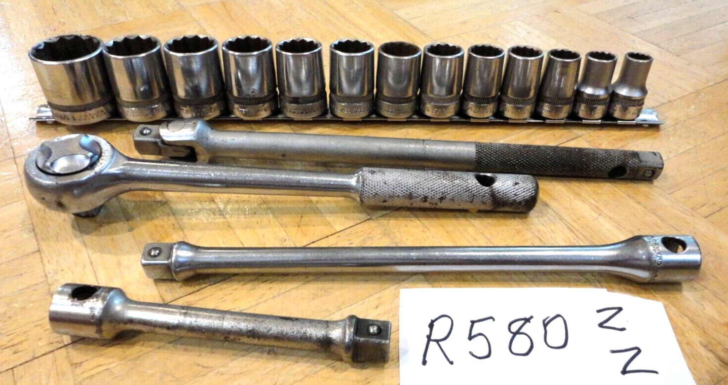 INDESTRO SUPER TOOLS 17 PIECE 1/2 DRIVE SAE. GENERAL SERVICE SET