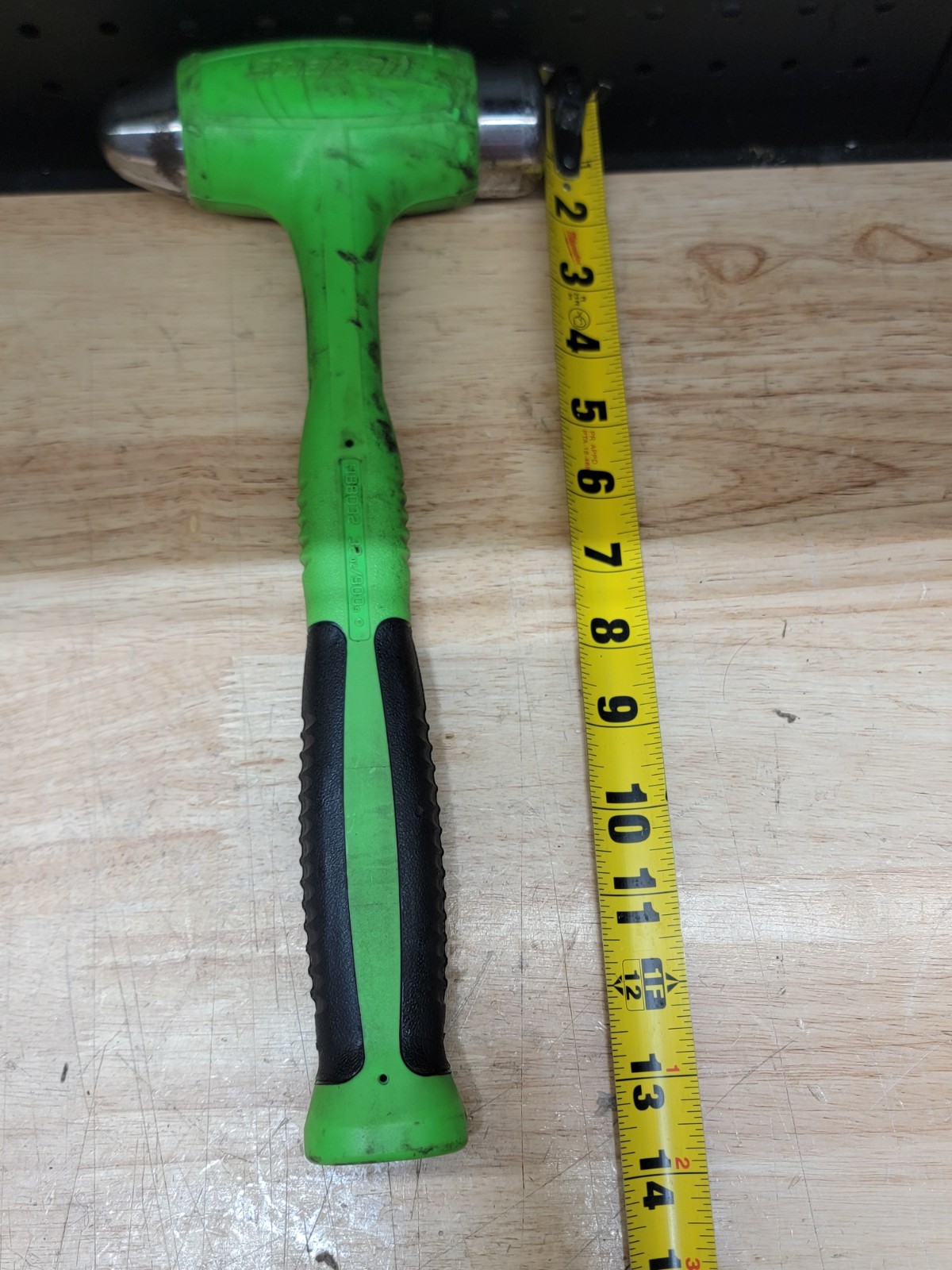 SNAP-ON HBBD32, 32oz Ball Peen Soft Grip Dead Blow Hammer Green USA MADE SNAPON
