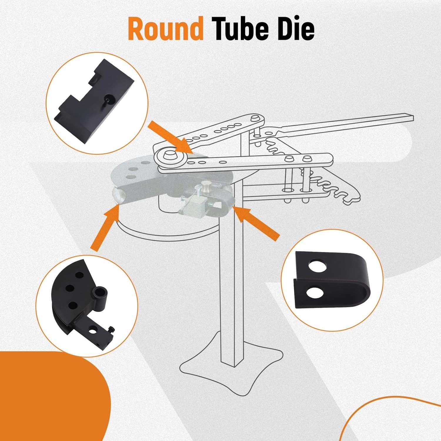 Round Tube Bender Die For Wfb2 Tubing Bender 1.5″ X 5″ 120 Degree Radius